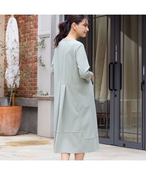 LOBJIE / ロブジェ ミニ丈・ひざ丈ワンピース | 【洗える】タックデザインワンピース | 詳細10