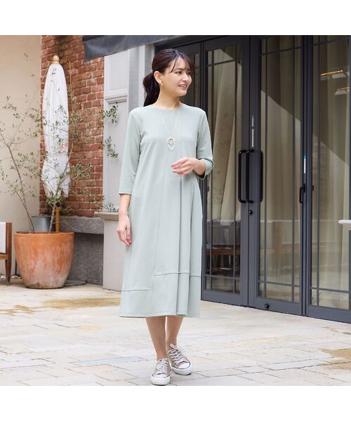 LOBJIE / ロブジェ ミニ丈・ひざ丈ワンピース | 【洗える】タックデザインワンピース | 詳細12