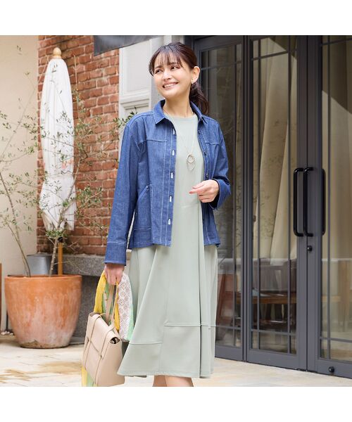 LOBJIE / ロブジェ ミニ丈・ひざ丈ワンピース | 【洗える】タックデザインワンピース | 詳細13