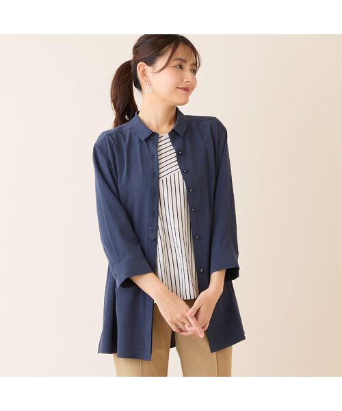 LOBJIE / ロブジェ シャツ・ブラウス | 【洗える・接触冷感】Soalonシャツ（ダークブルー）