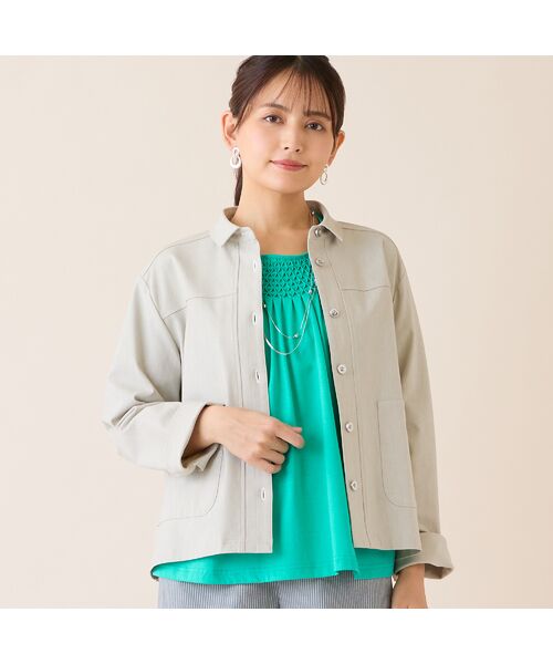 LOBJIE / ロブジェ Gジャン・デニムジャケット | 【洗える】デニムライクジャケット | 詳細1