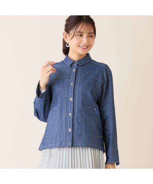 LOBJIE / ロブジェ Gジャン・デニムジャケット | 【洗える】デニムライクジャケット | 詳細9