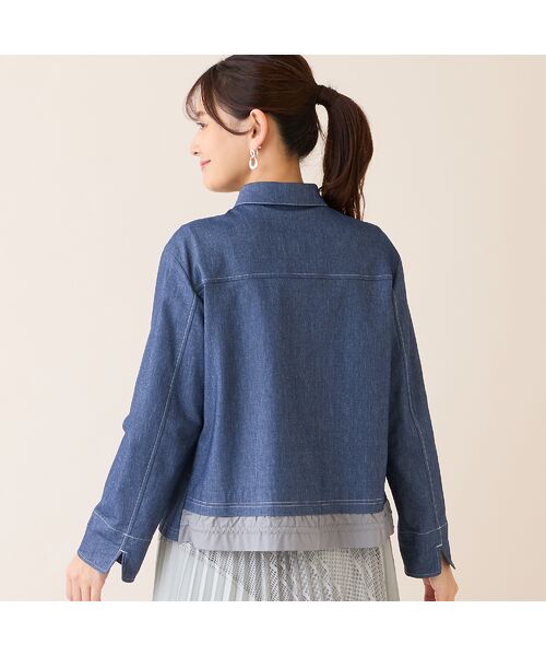 LOBJIE / ロブジェ Gジャン・デニムジャケット | 【洗える】デニムライクジャケット | 詳細10