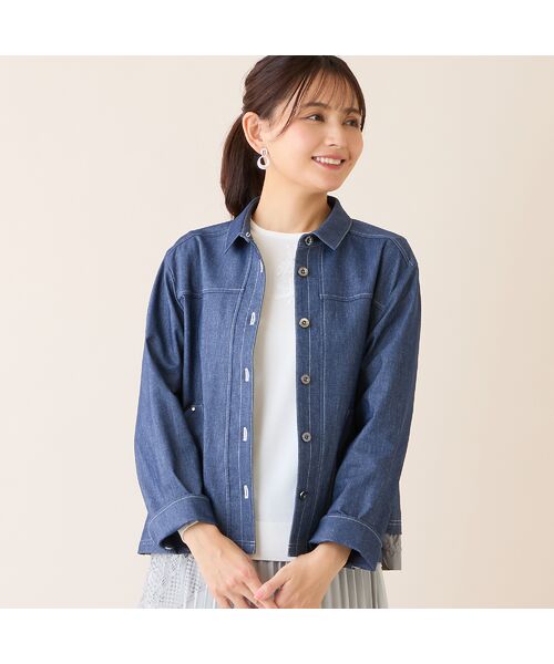 LOBJIE / ロブジェ Gジャン・デニムジャケット | 【洗える】デニムライクジャケット | 詳細13