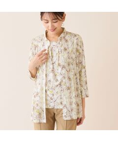 LOBJIE / ロブジェ シャツ・ブラウス | 【洗える・アンサンブル可】花柄チュールシャツ