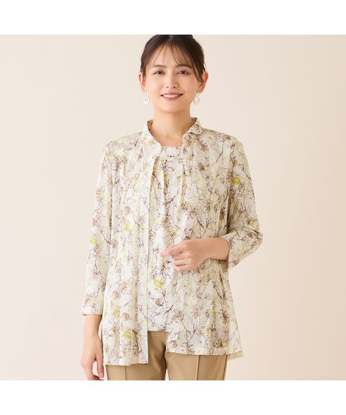 LOBJIE / ロブジェ シャツ・ブラウス | 【洗える・アンサンブル可】花柄チュールシャツ | 詳細1