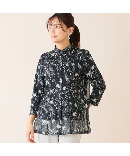 LOBJIE / ロブジェ シャツ・ブラウス | 【洗える・アンサンブル可】花柄チュールシャツ | 詳細8