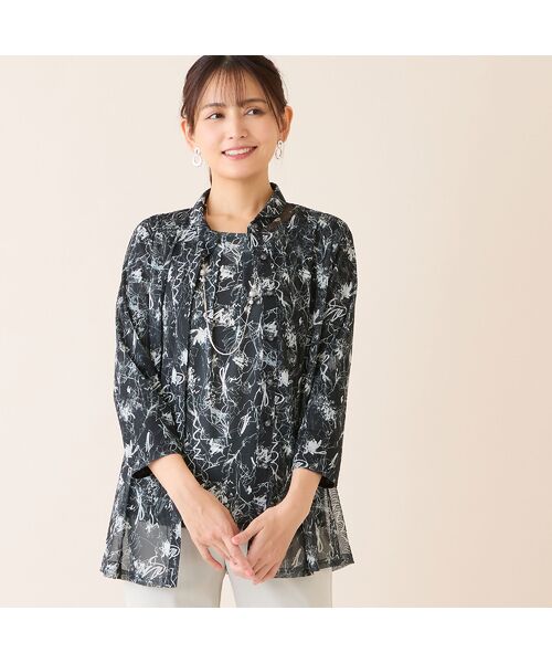 LOBJIE / ロブジェ シャツ・ブラウス | 【洗える・アンサンブル可】花柄チュールシャツ | 詳細11