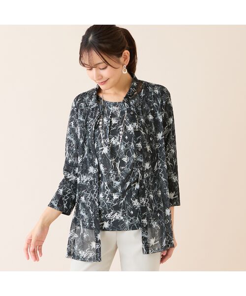 LOBJIE / ロブジェ シャツ・ブラウス | 【洗える・アンサンブル可】花柄チュールシャツ | 詳細12