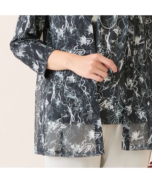 LOBJIE / ロブジェ シャツ・ブラウス | 【洗える・アンサンブル可】花柄チュールシャツ | 詳細13