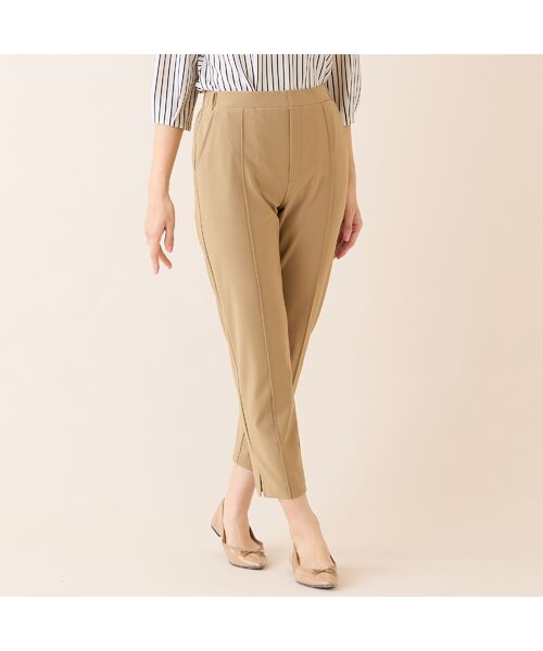 LOBJIE / ロブジェ ショート・ハーフ・半端丈パンツ | 【洗える・接触冷感・S～LLサイズ】フロントピンタック　クロップドパンツ | 詳細2