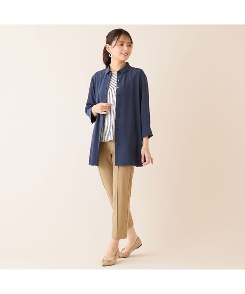 LOBJIE / ロブジェ ショート・ハーフ・半端丈パンツ | 【洗える・接触冷感・S～LLサイズ】フロントピンタック　クロップドパンツ | 詳細4