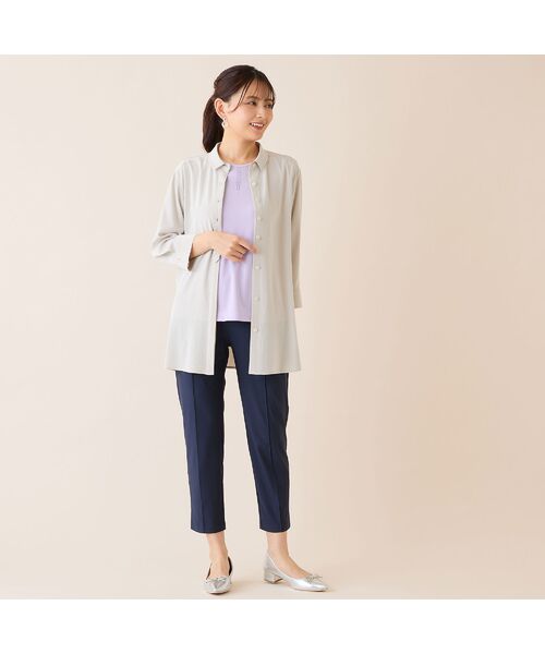 LOBJIE / ロブジェ ショート・ハーフ・半端丈パンツ | 【洗える・接触冷感・S～LLサイズ】フロントピンタック　クロップドパンツ | 詳細16