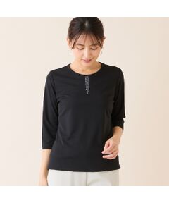 LOBJIE / ロブジェ カットソー | 【洗える・日本製】襟刺繍カットソー