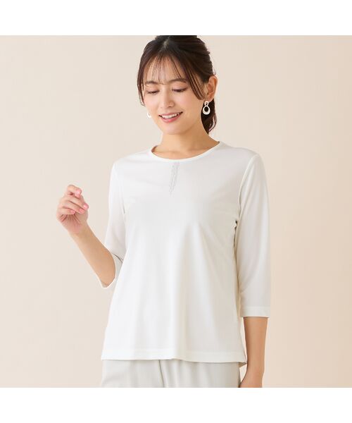 LOBJIE / ロブジェ カットソー | 【洗える・日本製】襟刺繍カットソー | 詳細2