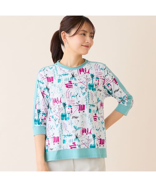 LOBJIE / ロブジェ カットソー | 【洗える・綿100%・日本製】手描きフラワーカットソー | 詳細11