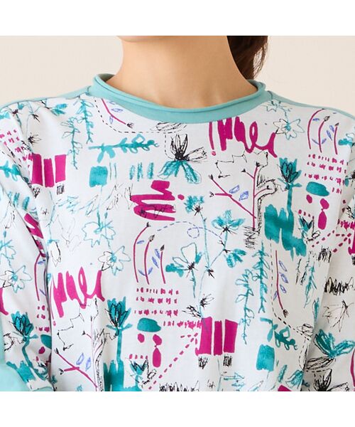 LOBJIE / ロブジェ カットソー | 【洗える・綿100%・日本製】手描きフラワーカットソー | 詳細13