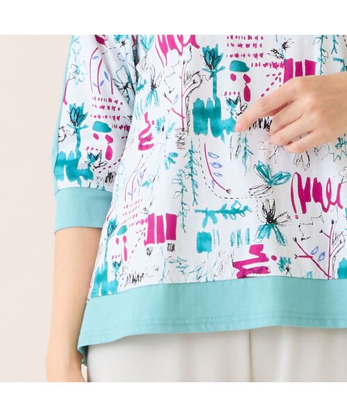 LOBJIE / ロブジェ カットソー | 【洗える・綿100%・日本製】手描きフラワーカットソー | 詳細14