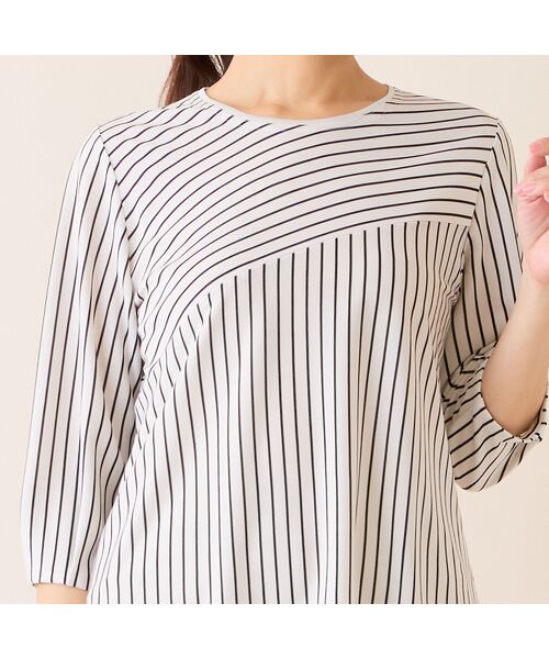 LOBJIE / ロブジェ カットソー | 【洗える・接触冷感・日本製】Soalonボーダーパフスリーブトップス | 詳細2