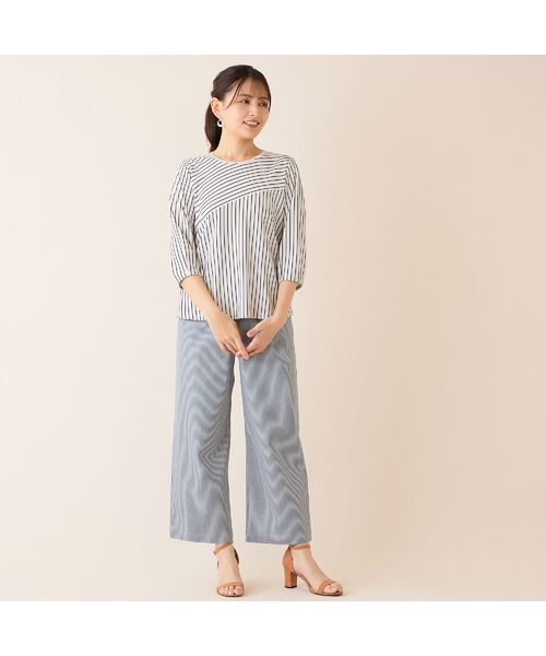 LOBJIE / ロブジェ カットソー | 【洗える・接触冷感・日本製】Soalonボーダーパフスリーブトップス | 詳細3