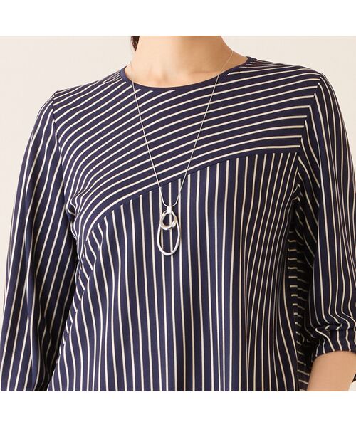 LOBJIE / ロブジェ カットソー | 【洗える・接触冷感・日本製】Soalonボーダーパフスリーブトップス | 詳細12