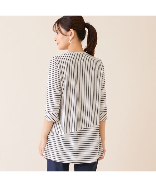 LOBJIE / ロブジェ カットソー | 【洗える・接触冷感・日本製】Soalonボーダーチュニック | 詳細1