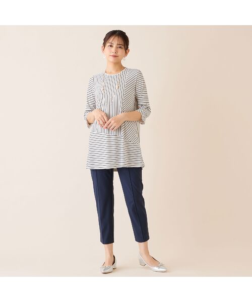 LOBJIE / ロブジェ カットソー | 【洗える・接触冷感・日本製】Soalonボーダーチュニック | 詳細5