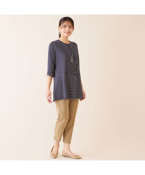 LOBJIE / ロブジェ カットソー | 【洗える・接触冷感・日本製】Soalonボーダーチュニック | 詳細10