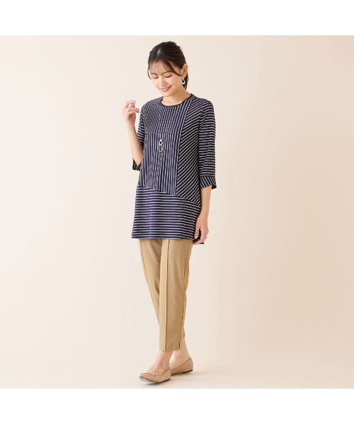 LOBJIE / ロブジェ カットソー | 【洗える・接触冷感・日本製】Soalonボーダーチュニック | 詳細11