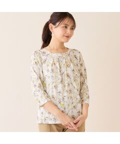 【洗える・アンサンブル可】花柄カットソー