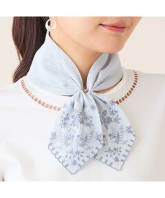 LOBJIE / ロブジェ バンダナ・スカーフ | 【マグネットつき】スカラップ刺繍コットンスカーフ