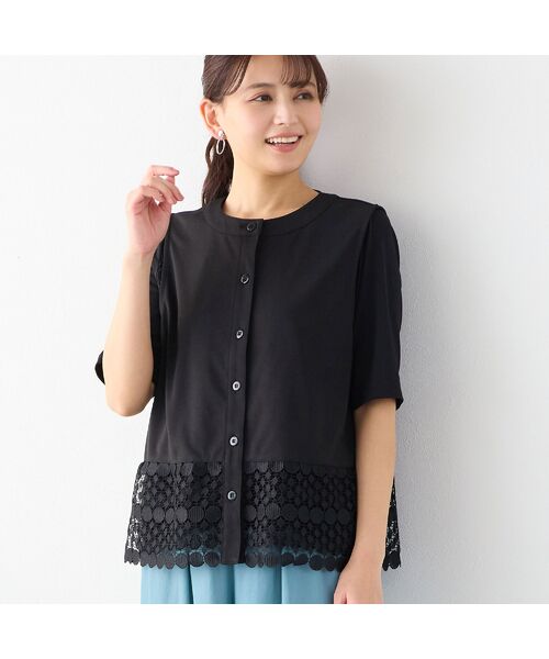 LOBJIE / ロブジェ ベスト | 【洗える・アンサンブル可】サークルレースつきベスト | 詳細3