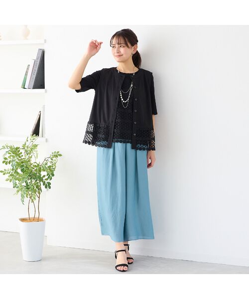 LOBJIE / ロブジェ ベスト | 【洗える・アンサンブル可】サークルレースつきベスト | 詳細6