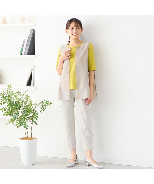 LOBJIE / ロブジェ ベスト | 【洗える】ノーカラーメッシュベスト | 詳細6