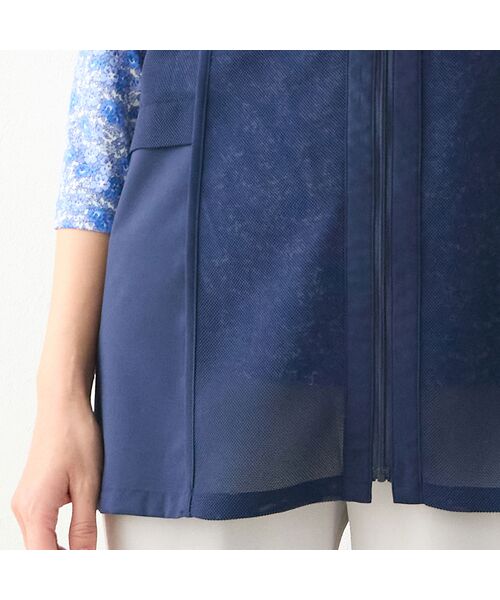 LOBJIE / ロブジェ ベスト | 【洗える】ノーカラーメッシュベスト | 詳細10