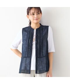 LOBJIE / ロブジェ ベスト | 【洗える】デニム柄シアーベスト