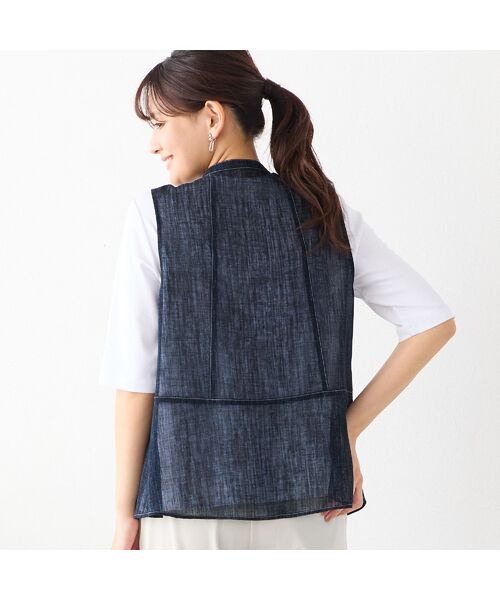 LOBJIE / ロブジェ ベスト | 【洗える】デニム柄シアーベスト | 詳細1
