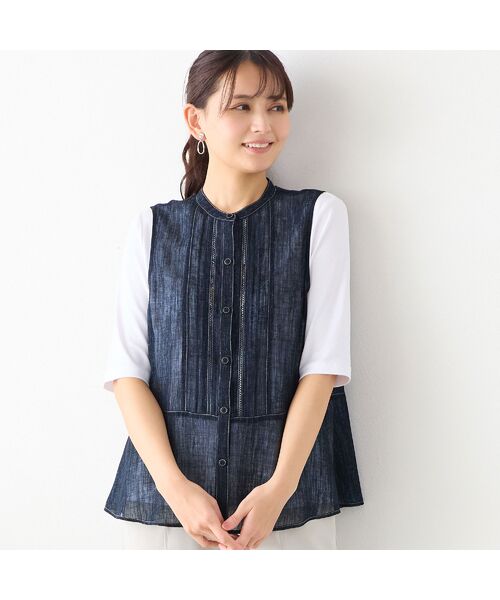 LOBJIE / ロブジェ ベスト | 【洗える】デニム柄シアーベスト | 詳細2