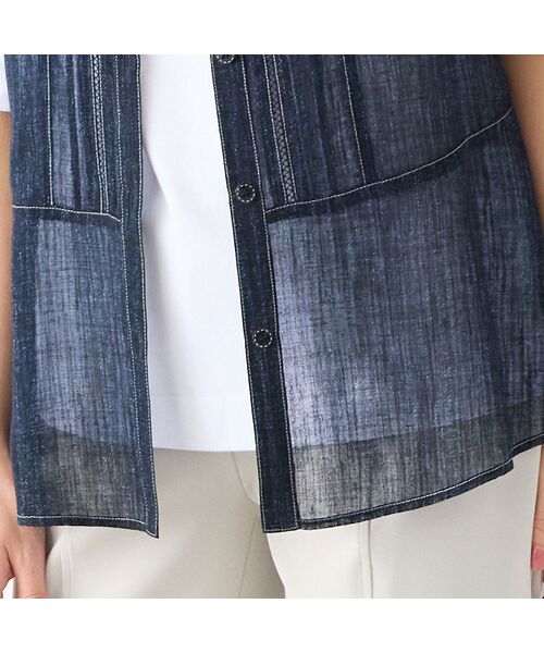 LOBJIE / ロブジェ ベスト | 【洗える】デニム柄シアーベスト | 詳細5