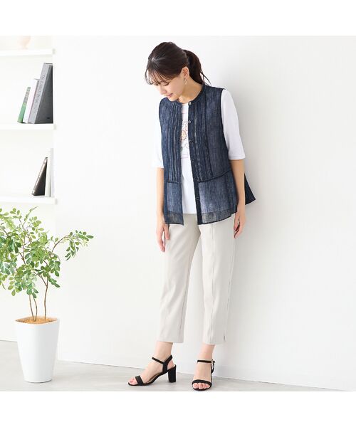 LOBJIE / ロブジェ ベスト | 【洗える】デニム柄シアーベスト | 詳細9