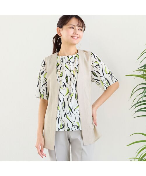 LOBJIE / ロブジェ ベスト | 【洗える・セットアップ可】ベルト付きベスト | 詳細2