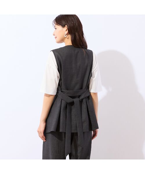 LOBJIE / ロブジェ ベスト | 【洗える・セットアップ可】ベルト付きベスト | 詳細6