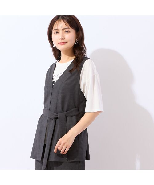 LOBJIE / ロブジェ ベスト | 【洗える・セットアップ可】ベルト付きベスト | 詳細9