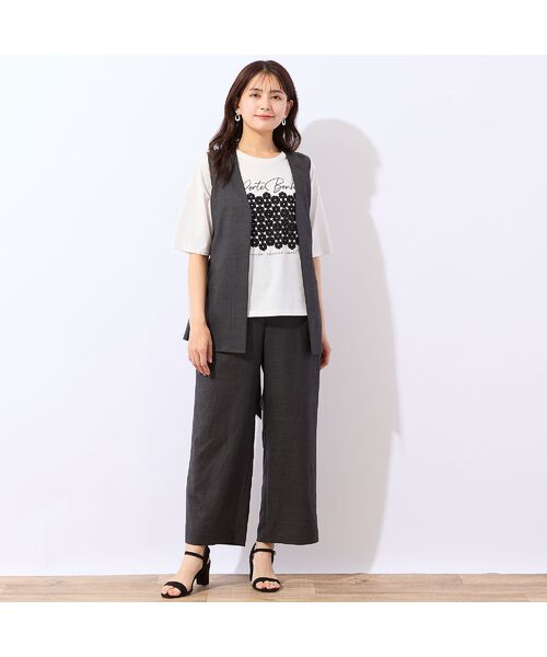 LOBJIE / ロブジェ ベスト | 【洗える・セットアップ可】ベルト付きベスト | 詳細13