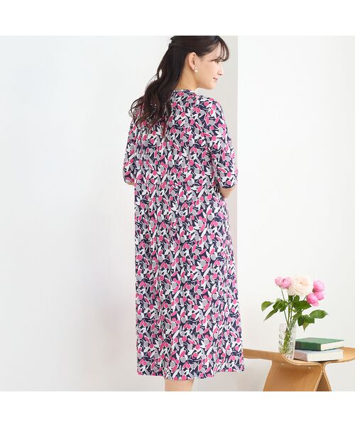 LOBJIE / ロブジェ ミニ丈・ひざ丈ワンピース | 【洗える】幾何フラワーワンピース | 詳細1