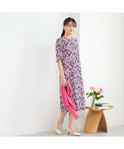 LOBJIE / ロブジェ ミニ丈・ひざ丈ワンピース | 【洗える】幾何フラワーワンピース | 詳細5