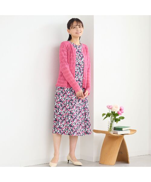 LOBJIE / ロブジェ ミニ丈・ひざ丈ワンピース | 【洗える】幾何フラワーワンピース | 詳細7