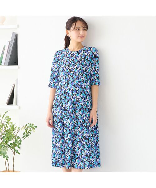 LOBJIE / ロブジェ ミニ丈・ひざ丈ワンピース | 【洗える】幾何フラワーワンピース | 詳細9