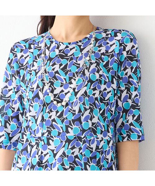 LOBJIE / ロブジェ ミニ丈・ひざ丈ワンピース | 【洗える】幾何フラワーワンピース | 詳細10