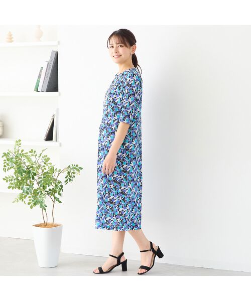 LOBJIE / ロブジェ ミニ丈・ひざ丈ワンピース | 【洗える】幾何フラワーワンピース | 詳細12